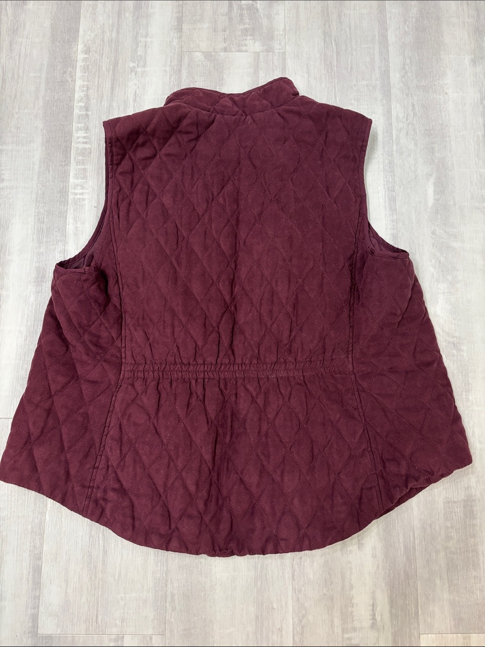 croft & barrow Quilted Sleeveless Vest - Wine Full Zip with pockets 2X - Picture 3 of 8